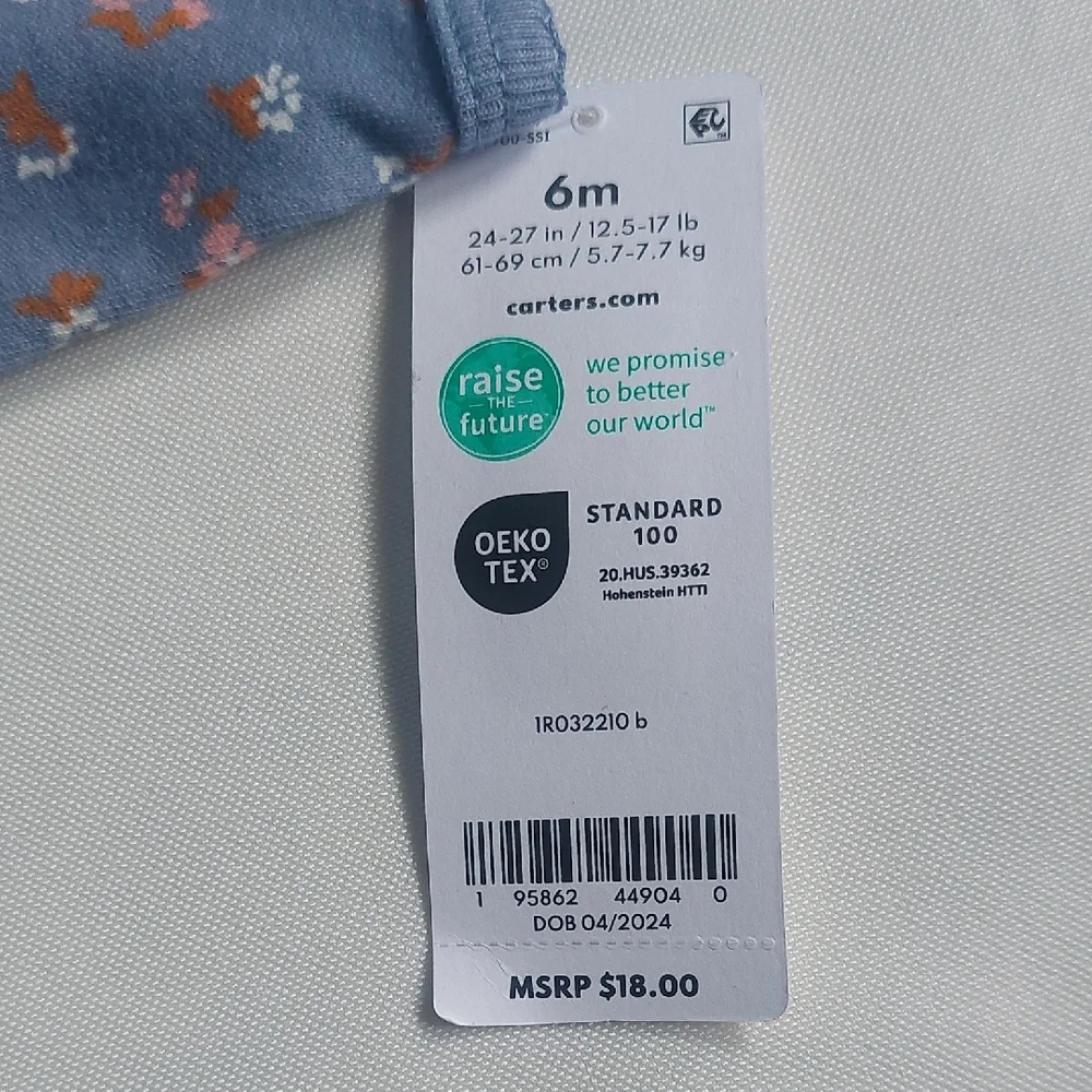 Carter's Blue and Pink‎ Footie One Pieces 6 Months